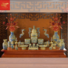  Bộ Đồ Thờ Đắp Nổi Men Hoàng Thổ Bát Tràng 