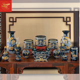  Bộ Đồ Thờ Đắp Nổi Màu Xanh Coban Bát Tràng 