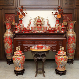  Bộ Đồ Thờ Đắp Nổi Vẽ Vàng Màu Đỏ 