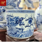  Bát Hương Vuốt Tay Dáng ống-Song Long-Men Tràm Ngọc Nếp 