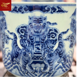  Bát Hương Vuốt Tay Dáng ống-Ngũ Hổ-Men Tràm Ngọc Nếp 