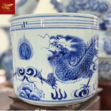  Bát Hương Vuốt Tay- Song Long Tích Cổ- Men Tràm Ngọc Nếp 