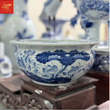  Bát Hương Dáng Lựu-Sen phú quý-Men Tràm Ngọc Nếp 