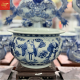  Bát Hương Vuốt Tay Dáng Lư-Bát Tiên-Men Tràm Ngọc Nếp 