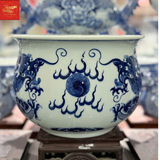  Bát Hương  Vuốt Tay Dáng Lư-Song Long  Chầu Nguyệt-Men Tràm Ngọc Nếp 