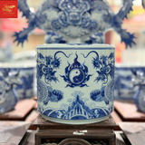  Bát Hương Dáng Lư -Song Long-Men lam 