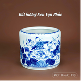  Bát Hương Sen Vạn Phúc Men Lam 