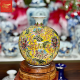  Bình Hút Lộc Vẽ Hoa Dây Vẽ Vàng H35 