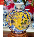  Bình Hút Lộc Vẽ Tứ Cảnh Nên Gấm Vàng Vẽ Vàng H45 