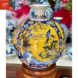  Bình Hút Lộc Vẽ Tứ Cảnh Nên Gấm Vàng Vẽ Vàng H45 