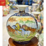  Bình Hút Lộc Nhị Cảnh Thuận Buồm Xuôi gió- Mã Đáo Thành Công-Vẽ Vàng-H35 