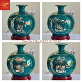  Bình Hút Lộc Vạn Sự Như ý Vẽ Vàng Màu Xanh Lục 