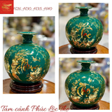  Bình Hút Lộc Phúc Lộc Thọ Vẽ Vàng Màu Xanh Lục 