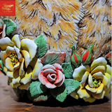  Lọ Hoa Đắp Nổi Vẽ Vàng Họa tiết Mèo Con 