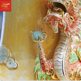  Bảo Bình Cá Chép Hóa Rồng Đắp Nổi Vẽ Vàng 1M10 