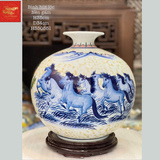  Bình Hút Lộc – Mã Đáo Thành Công Nền Gấm H35 