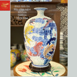  Bình Tích Lộc – Cá Chép Vượt Vũ Môn H50 Nền Gấm Ngọc 