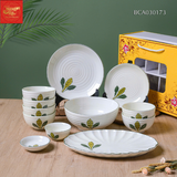  Bộ Đồ Ăn Vẽ Hoa Lá Bát Tràng 