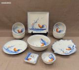  Bộ Đồ Vẽ Hoa Văn gà-Bát Tràng 