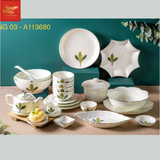  Bộ Đồ Ăn Vẽ Hoa Lá Bát Tràng 