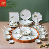  Bộ Đồ Ăn Vẽ Hoa Lá Bát Tràng 