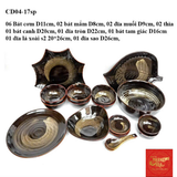  Bộ Đồ ăn Màu Nâu Vàng Bát Tràng 