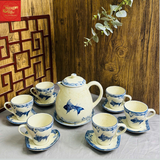  Bộ ấm Chén Men Tiêu Cá Dung Tích 1200ML 