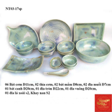  Bộ Đồ ăn Màu Loang Xanh Bát Tràng 