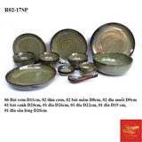  Bộ Đồ ăn Màu Hỏa Biến Xanh Bát Tràng 