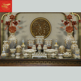  Bộ Đồ Thờ Đắp Nổi Vẽ Vàng Men Hoàng Thổ 