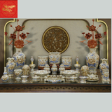  Bộ Đồ Thờ Đắp Nổi Vẽ Vàng Men Hoàng Thổ 