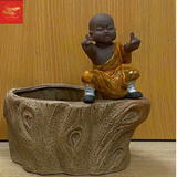  Chậu Cây Bon Sai Chú Tiểu -Sứ Bát Tràng 