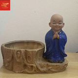  Chậu Cây Bon Sai Chú Tiểu -Sứ Bát Tràng 
