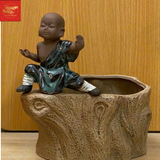  Chậu Cây Bon Sai Chú Tiểu -Sứ Bát Tràng 