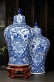 Chóe Phong Thủy Vẽ Tứ Linh Men Lam 