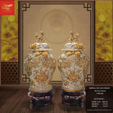  Chóe Phúc Lộc Thọ Đắp Nổi Men Rạn Vẽ Vàng 