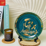  Đĩa Cảnh Vẽ Vàng Chữ Đức-Tài-Lộc Phi 20 