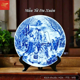  Đĩa Cảnh Vẽ Mẫu Tử Du Xuân 