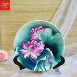  Đĩa Cảnh Vẽ 3D Hoa Sen Phi 24 