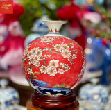  Bình Hút Lộc Băng Mai Đỏ- Vẽ Vàng H35 