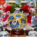  Bình Hút Lộc Nhị Cảnh Cổ Đồ- Vẽ Vàng H35 