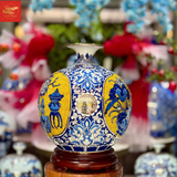  Bình Hút Lộc Nhị Cảnh Cổ Đồ- Vẽ Vàng H35 