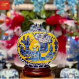  Bình Hút Lộc Nhị Cảnh Cổ Đồ- Vẽ Vàng H35 