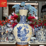  Lọ Tỏi Cổ Thẳng Nền Gấm Vẽ Cổ Đồ H73 