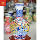  Lọ Tỏi Cổ Thẳng Vẽ Nhị Cảnh Thuận buồm Xuôi gió-Công Danh Phú Qúy H48 