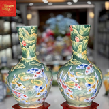  Lọ Tỏi Cổ Thẳng Vẽ Sen Cá H73 