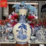  Lọ Tỏi Cổ Thẳng Nền Gấm Vẽ Cổ Đồ H73 