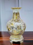  Lọ Dáng Tỏi Vẽ Nhị Cảnh Công Danh Phú Qúy - Vẽ Vàng H45 