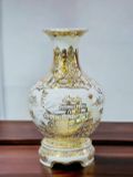  Lọ Dáng Tỏi Vẽ Nhị Cảnh Thuận Buồm Xuôi gió-Mã Đáo Thành Công - Vẽ Vàng H45 