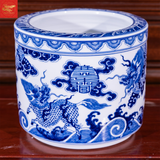  Bát Hương Vẽ Tích Long Lân Khánh Thọ Men Lam 